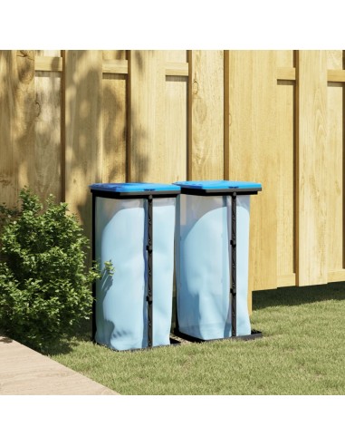 Müllsackständer 2 Stk. Schwarz und Blau 60 L PP